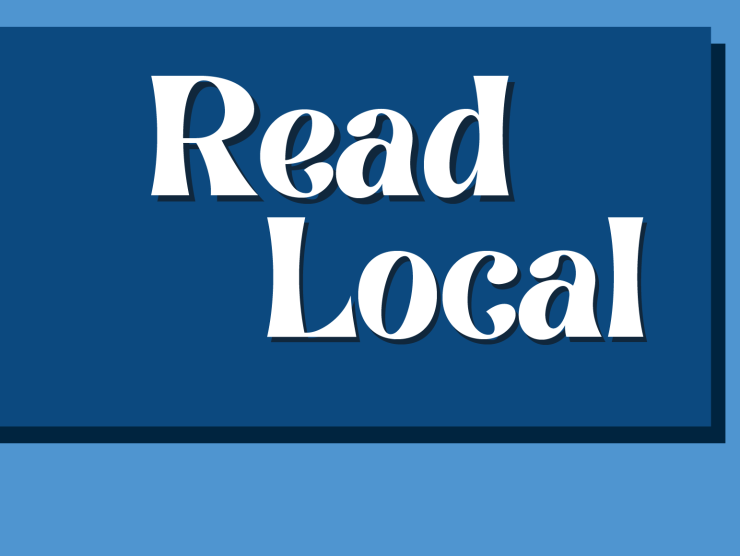 dark blue field with white serif font reading "read local"