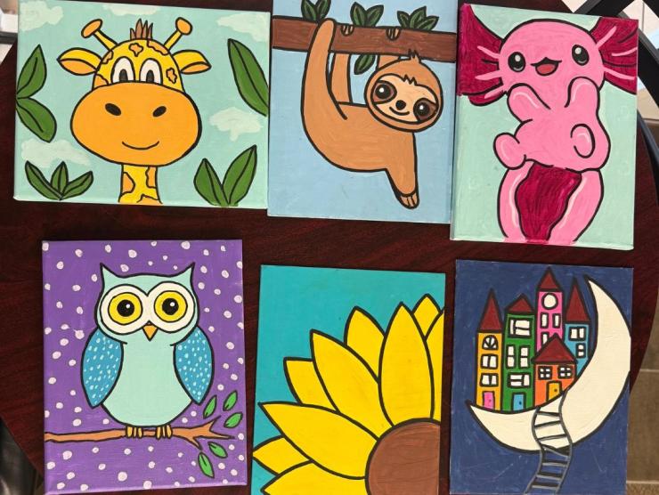 Six paintings pictured