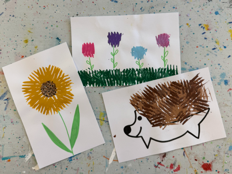 Examples of paintings done with forks