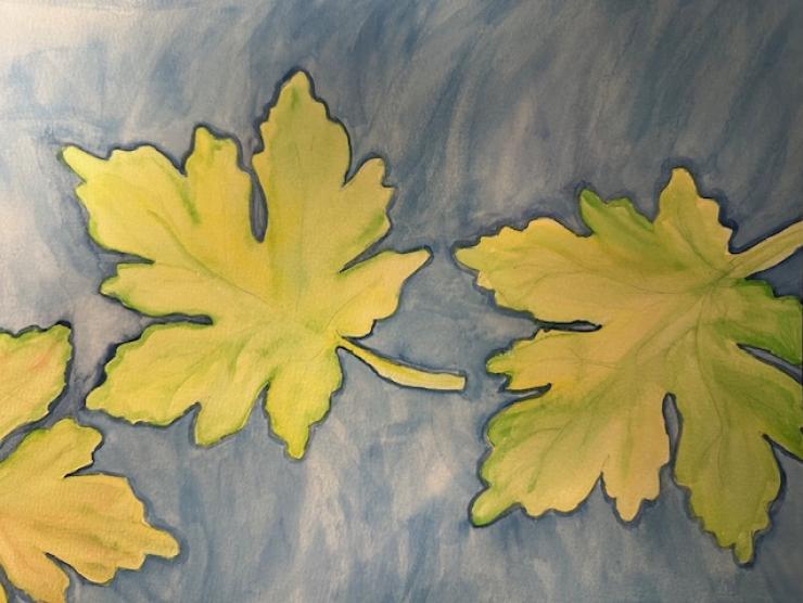 Watercolor Summer Leaves