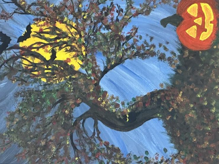 Spooky Tree Painting