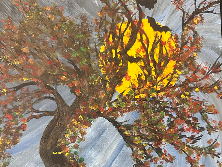 spooky tree painting
