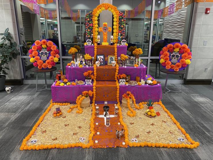This is a picture of an altar for Day of the Dead
